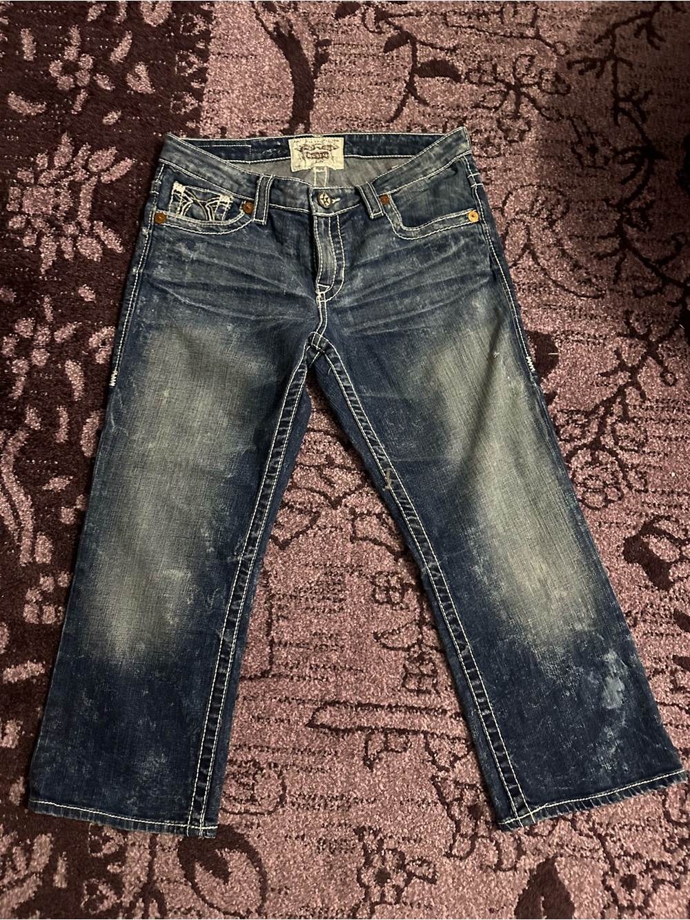 Big Star Women's Dark Blue Distressed Denim Jeans